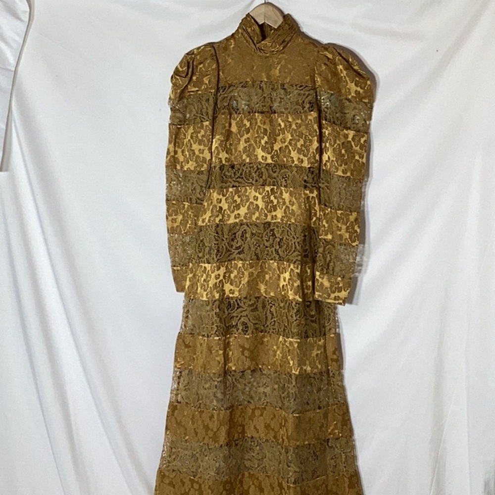 NWT Alémais Emilia Paneled Maxi Dress in Camel sz US 2 - Picture 6 of 16